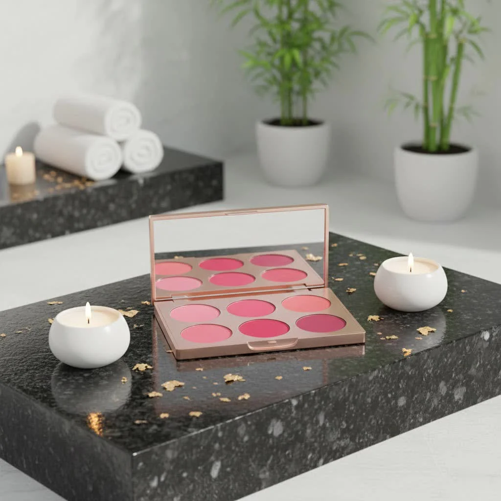 Cream blush palette with various shades