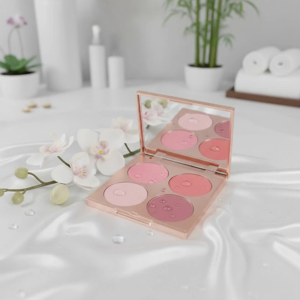 Bronzer blush palette with various shades