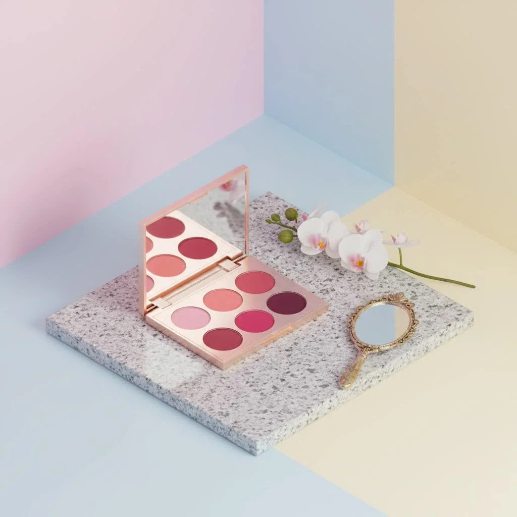 Hourglass Ambient Lighting Blush Palette with three shades
