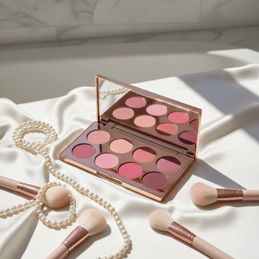 Cream blush palette with various shades
