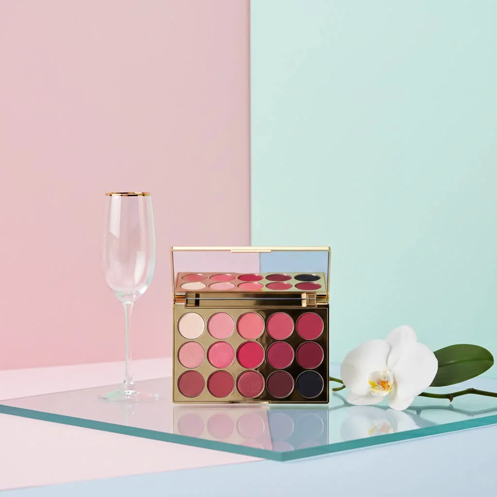 Blush and bronzer palette with various shades