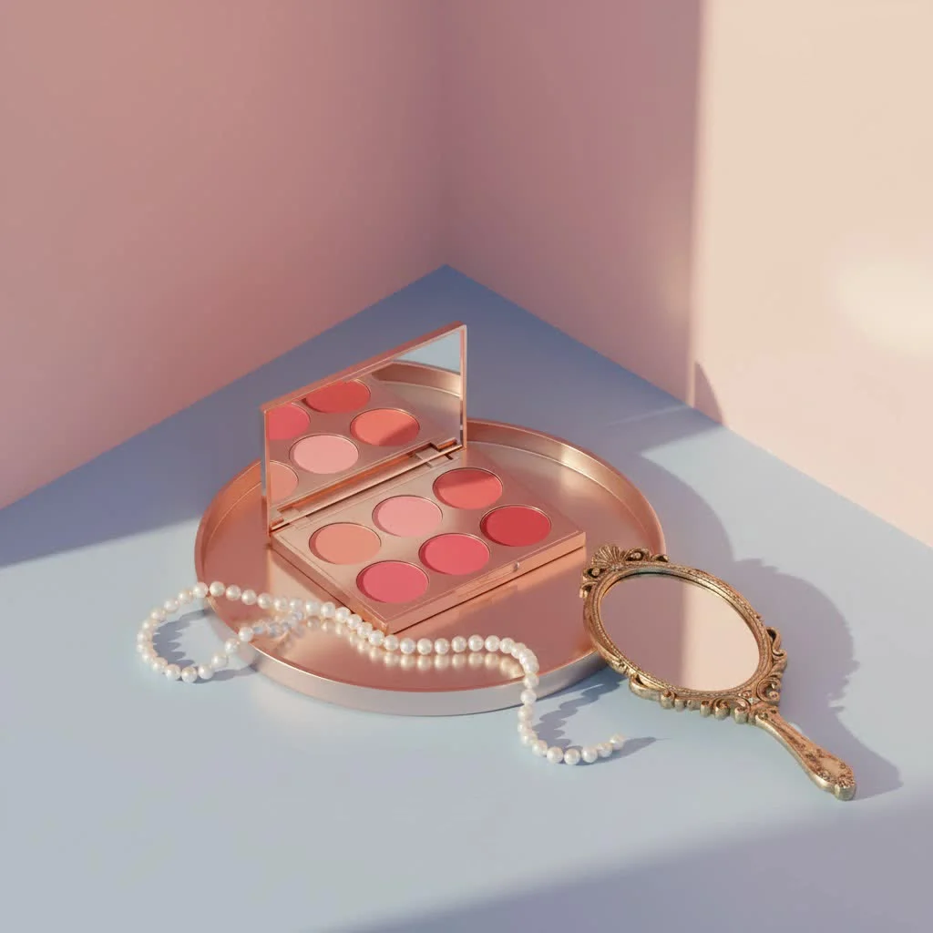 Creamy blush palette with various shades