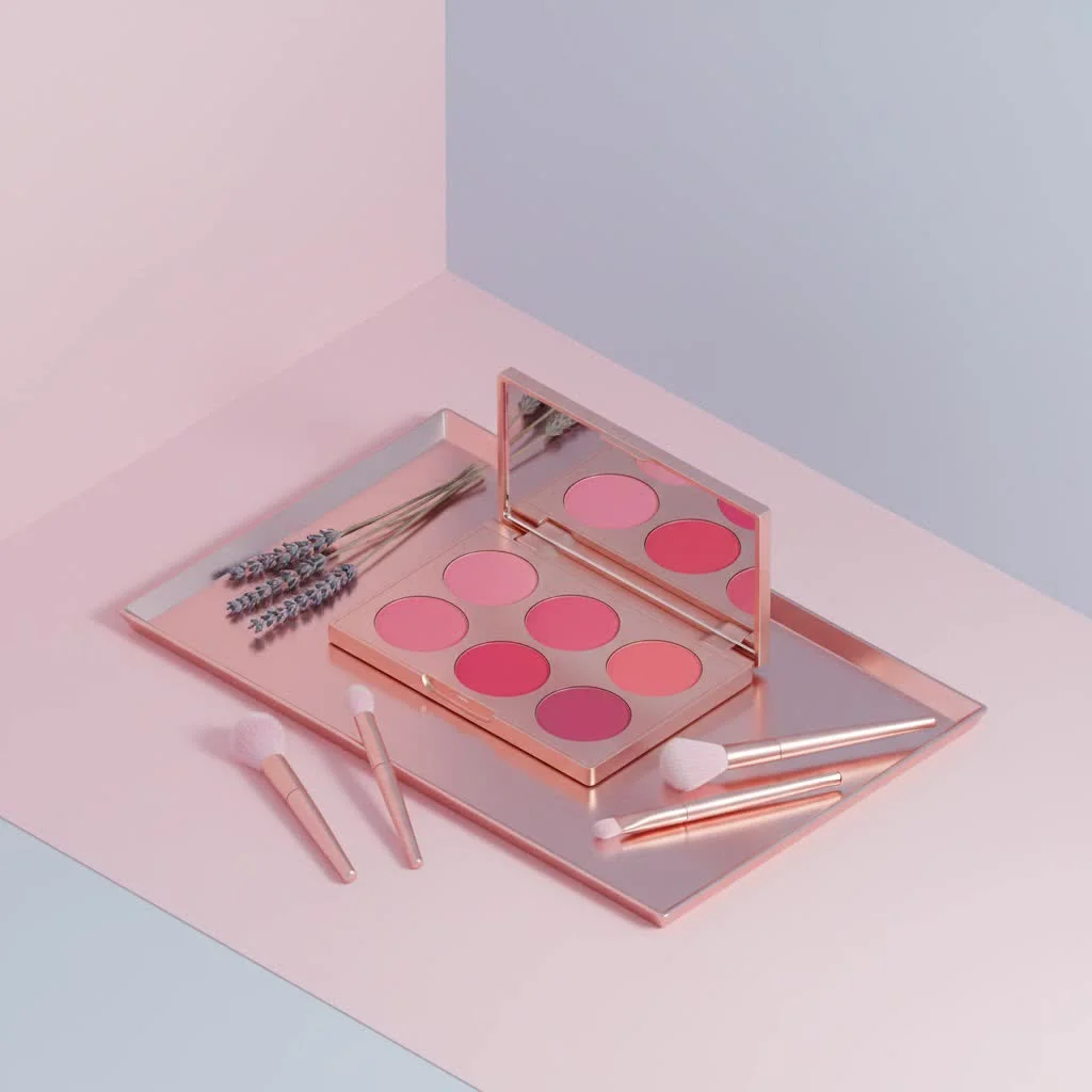Makeup palette blush with various shades